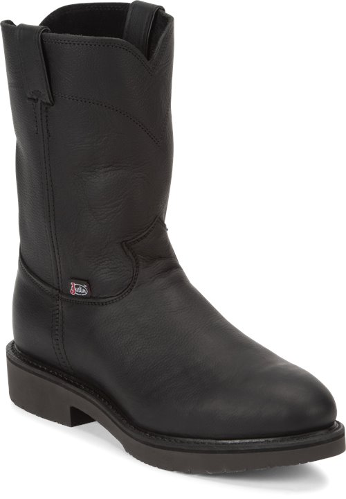 Justin Original Work Boots Conductor Pull On Steel Toe In Black Justin Original Work Boots